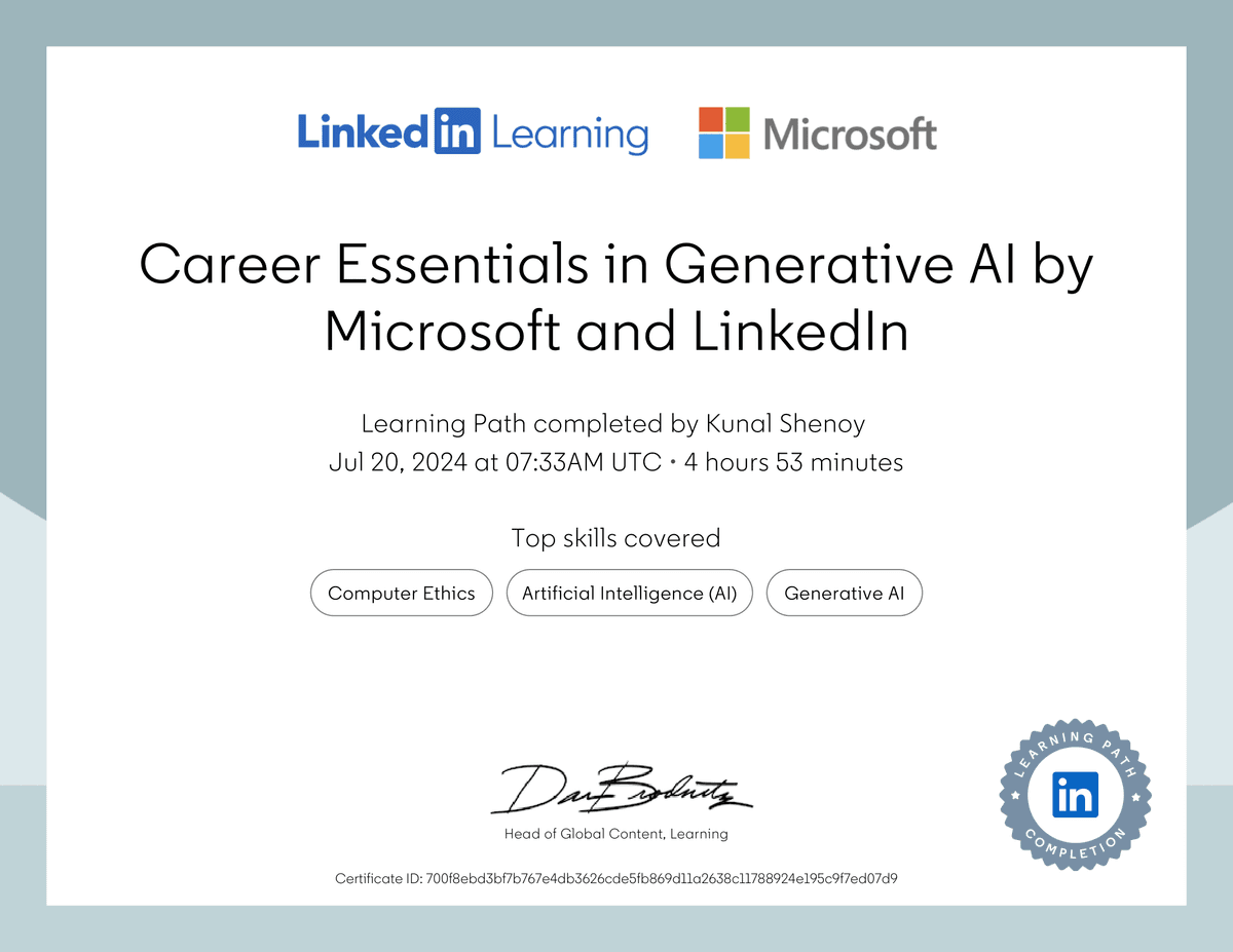 Career Essentials in Generative AI by Microsoft and LinkedIn